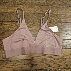 Skin Hadlee Triangle Bralette L Elderberry Mauve Organic Cotton Comfortable